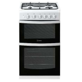 Indesit ID5G00KMW 50cm Double Oven Gas Cooker with Gas Hob - White