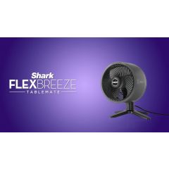 Shark 307FA150UK FlexBreeze TableMate Indoor to OutdoorTabletop Fan - Winter Fog