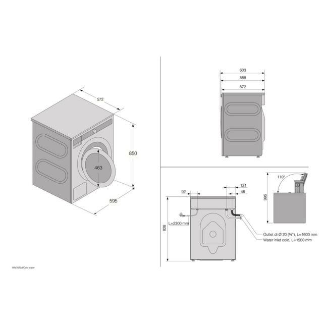 Asko W5096RW.UK 9kg 1600 Spin Washing Machine White