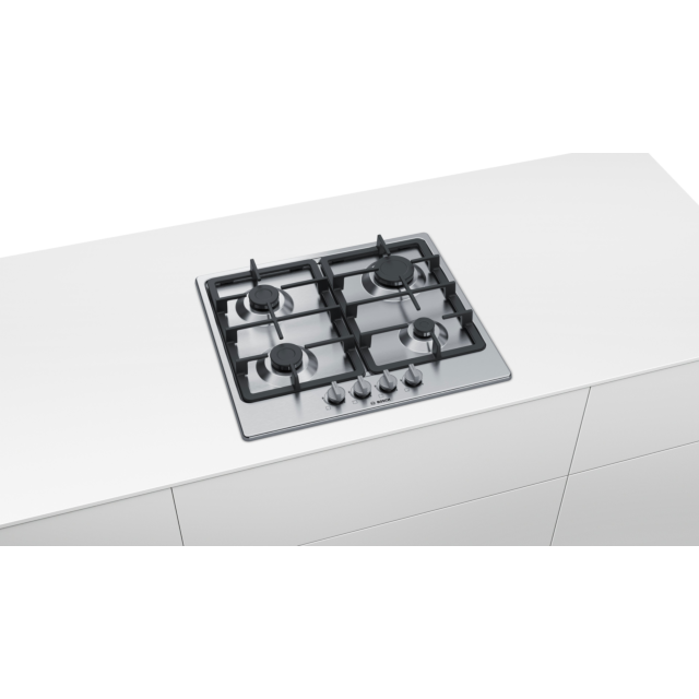 Bosch PGP6B5B90 58.2cm Gas Hob - Stainless Steel