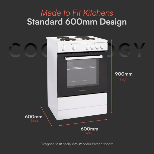 Cookology CFSP600WH/1 60Cm Single Cavity Soild Hob Electric Cooker