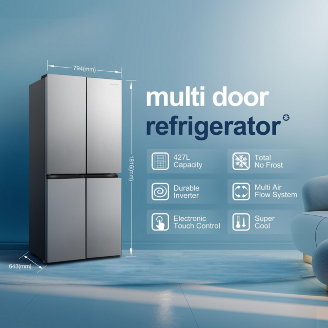 Fridgemaster MQ79395ES 79.4cm No Frost Fridge Freezer