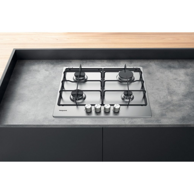Hotpoint PPH60PFIXUK 59cm Stainless Steel Gas Hob