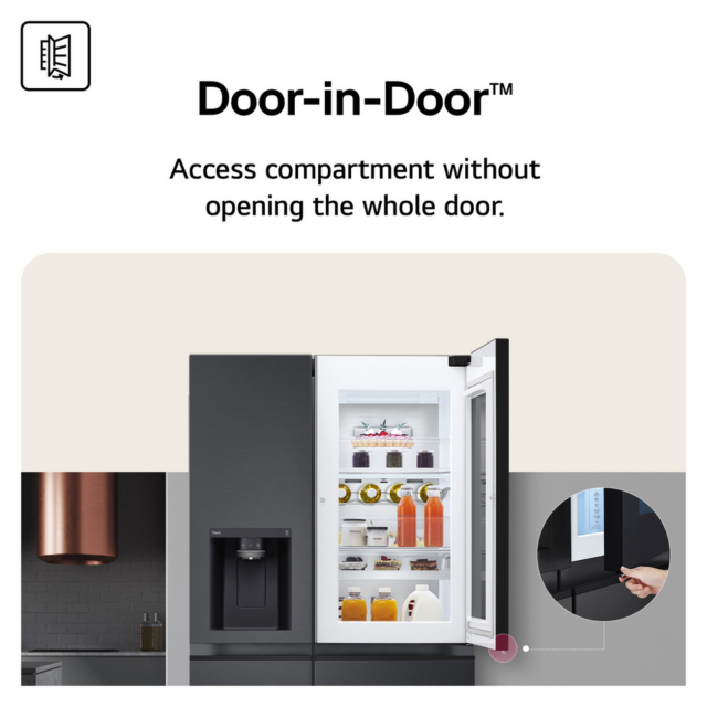 LG GSXE81PYBE 628L InstaView American Fridge Freezer