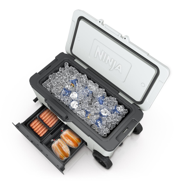 Ninja FB265EUUKWH Ninja FrostVault 65QT/61L Wheeled Cooler with Dry Zone - Cloud White | Ninja | Brands | Euronics Site