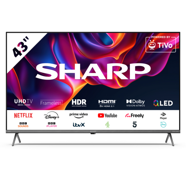Sharp 4T-C43GM6245KS 43inch 4K UHD Quantum Dot Frameless Smart TiVo TV
