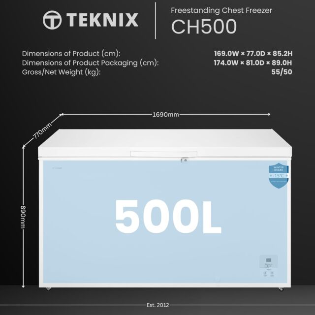 Teknix CH500 500L Chest Freezer
